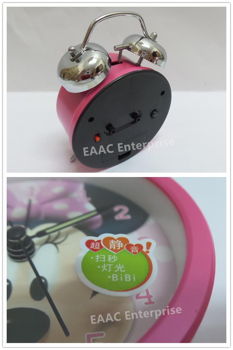 Cute Cartoon Minnie Pink Twin Bell Alarm Clock for Kids