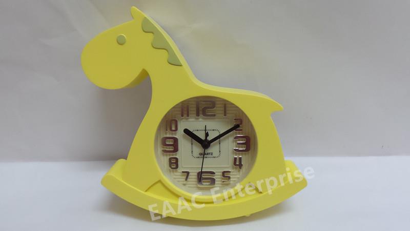 Cute Cartoon Yellow Horse Alarm Clock for Kids