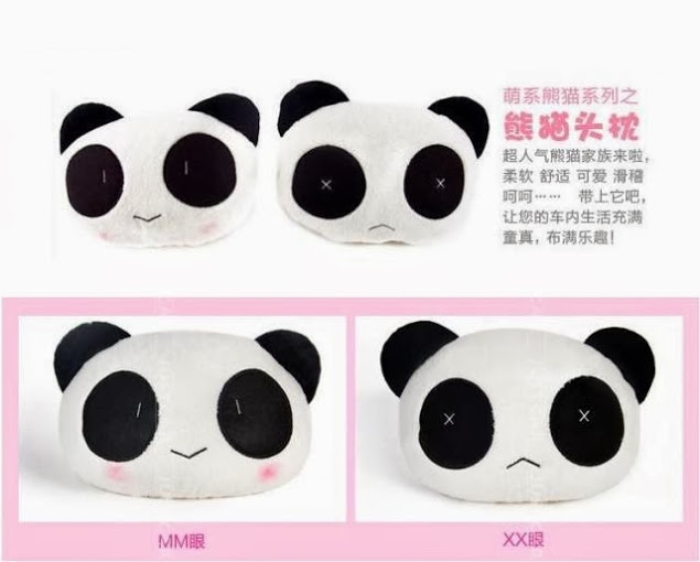 Cute panda plush neck pillow / car headrest Car pillow / car neck pill