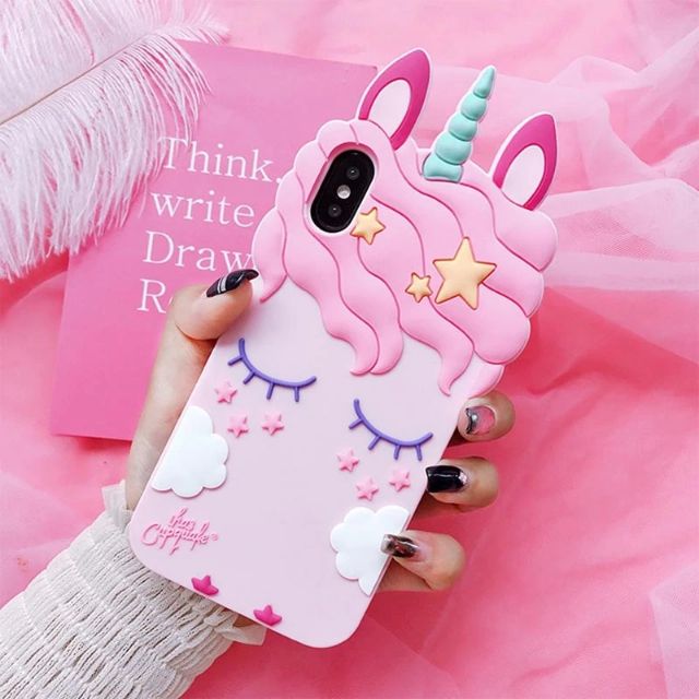 Cute Pink Unicorn Soft Silicone Case - iPhone 6Plus 7/8 Plus iPhone X Cover