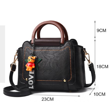 Cute Women Handbag Sling Bag Woman Tote Bag Bear Keychain