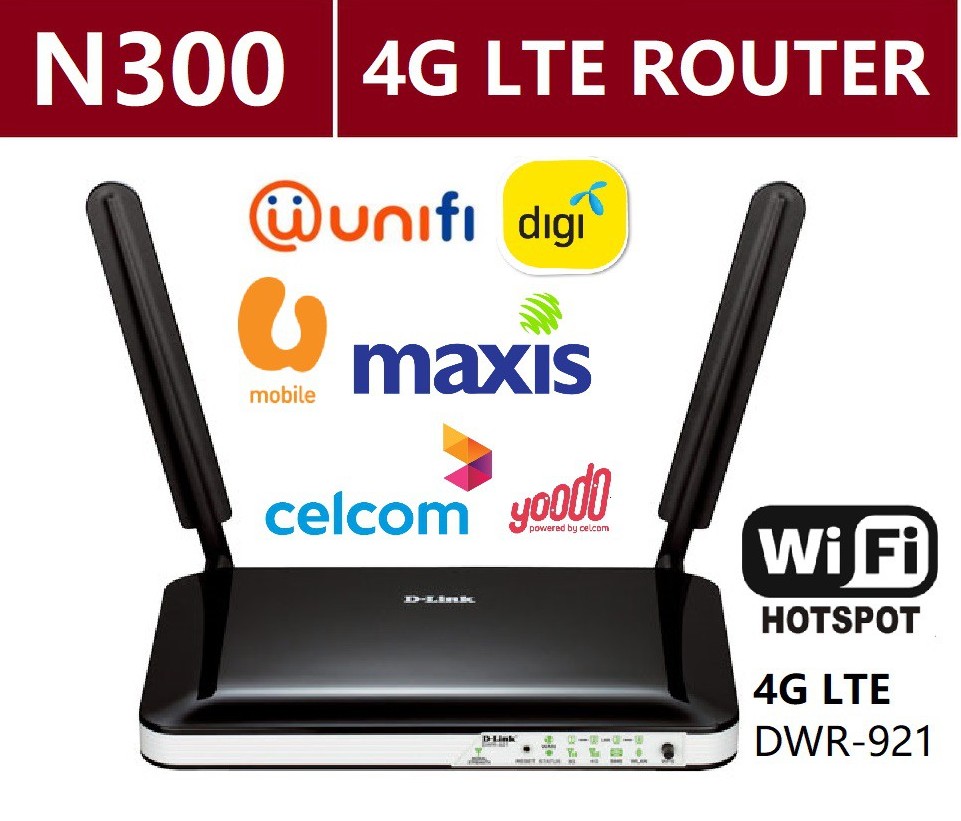 D-LINK 4G LTE Wireless Hotspot WiFi Direct SIM Modem Broadband Router DWR-921 