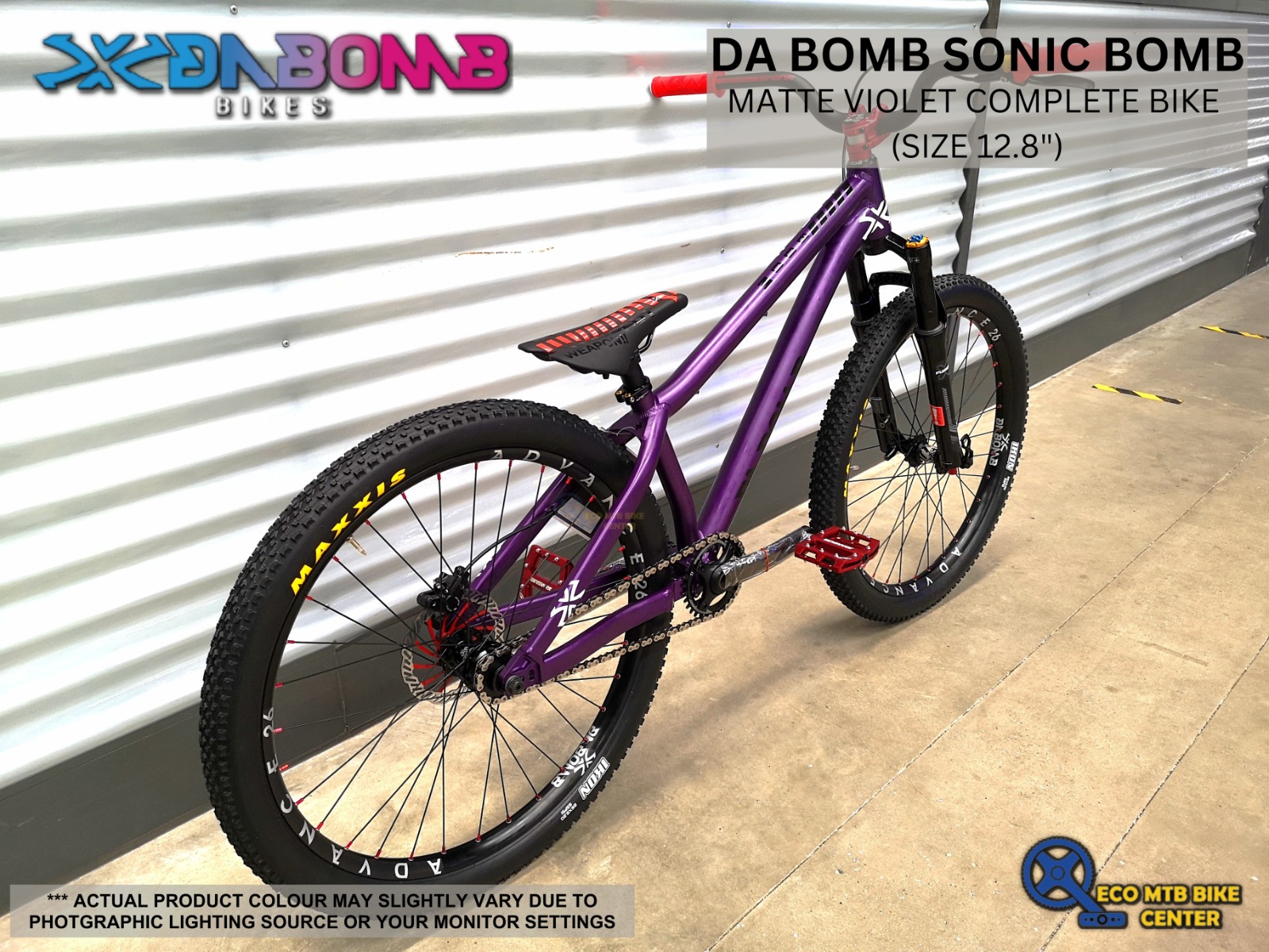 Da Bomb Sonic Boom complete bike matte violet (size 12.8)