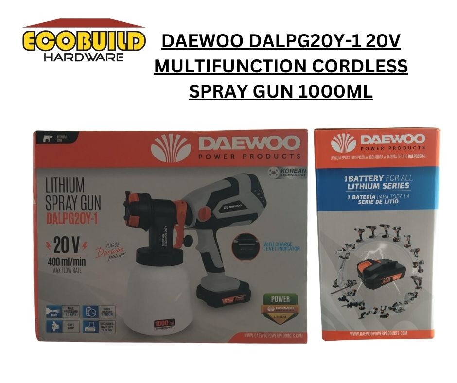 DAEWOO MULTIFUNCTION CORDLESS SPRAY GUN 1000ML ( DALPG20Y-1/20V)