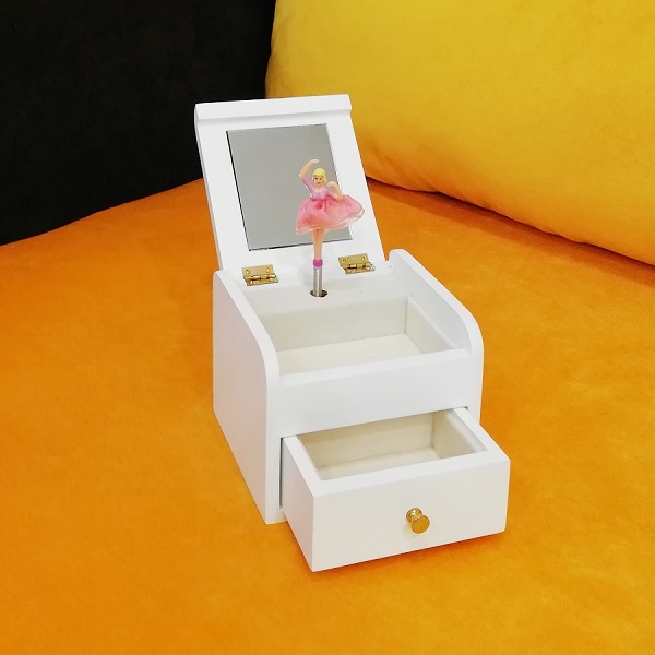 Dancing Ballerina Wooden Jewelry Box