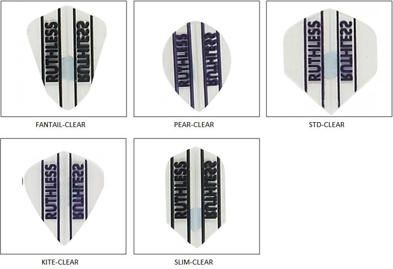 Ruthless Fantail Clear Dart Flights