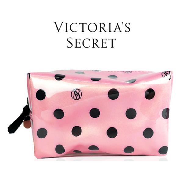 (DAS VCHB234) Authentic Victoria's Secret Polka Dot Cosmetic Pouch