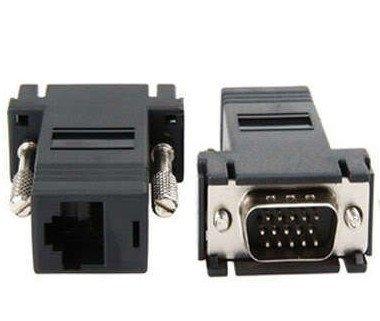DB15 VGA to RJ45 LAN Cat5E Cat6 Network Cable Video Extender Adapter
