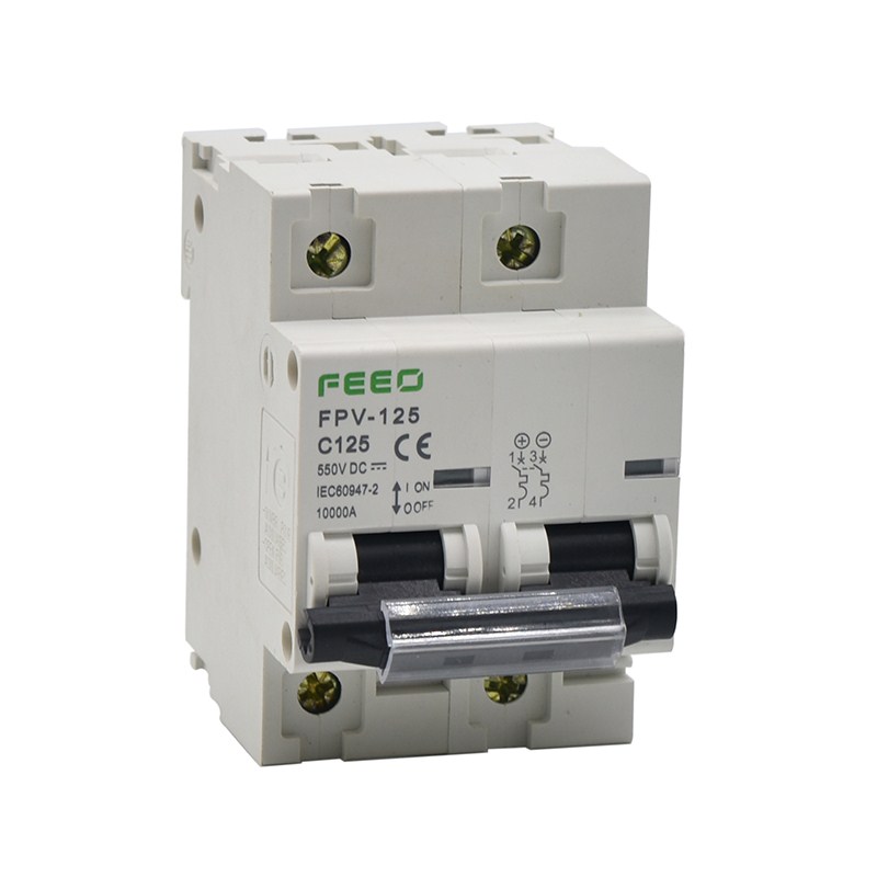 DC MCB Circuit Breaker 2-Pole 80A / 125A for Solar System