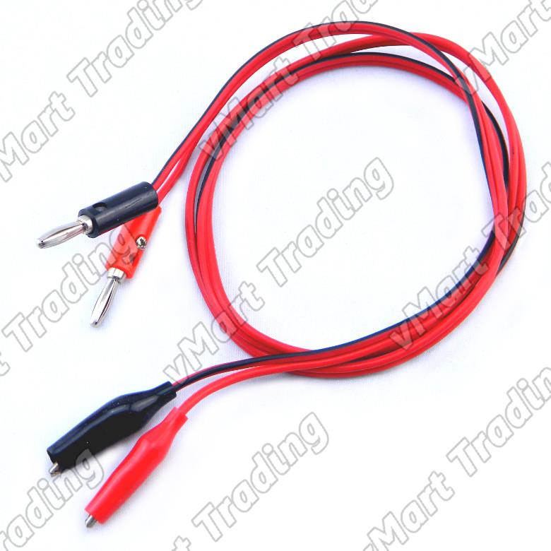 DC Power Supply Cable - Banana Plugs to Alligator Clips