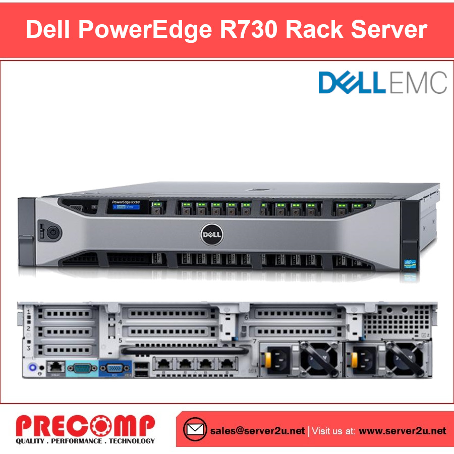 Dell PowerEdge R730 Rack Server (2xE52620v3.32GB.2x300GB)