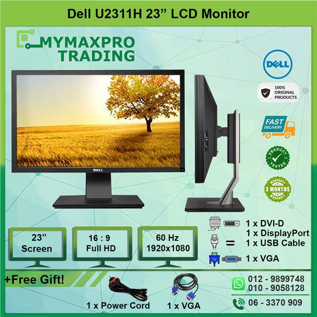 Dell UltraSharp 23' Widescreen Flat Panel HD Monitor U2311H VGA DVI dp