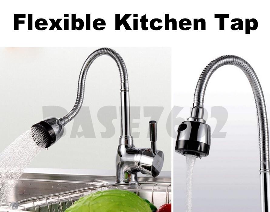 Demo Set Flexible Pipe Kitchen Sink Faucet Hot Cold Mixer Water Tap