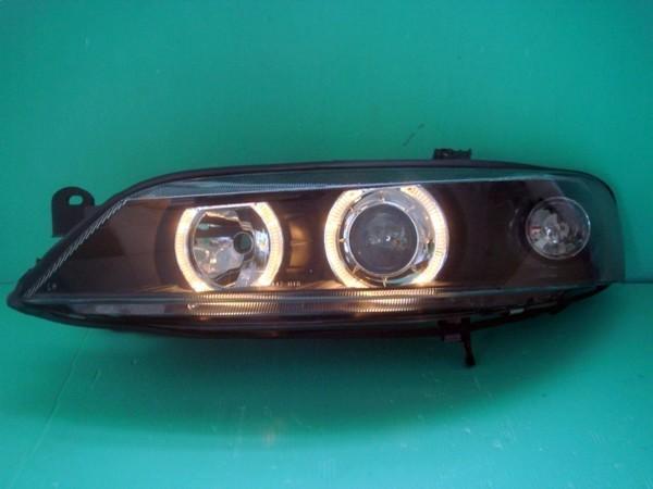 DEPO OPEL Vectra B '96-99 Crystal Projector Head Lamp LED Ring [Black 