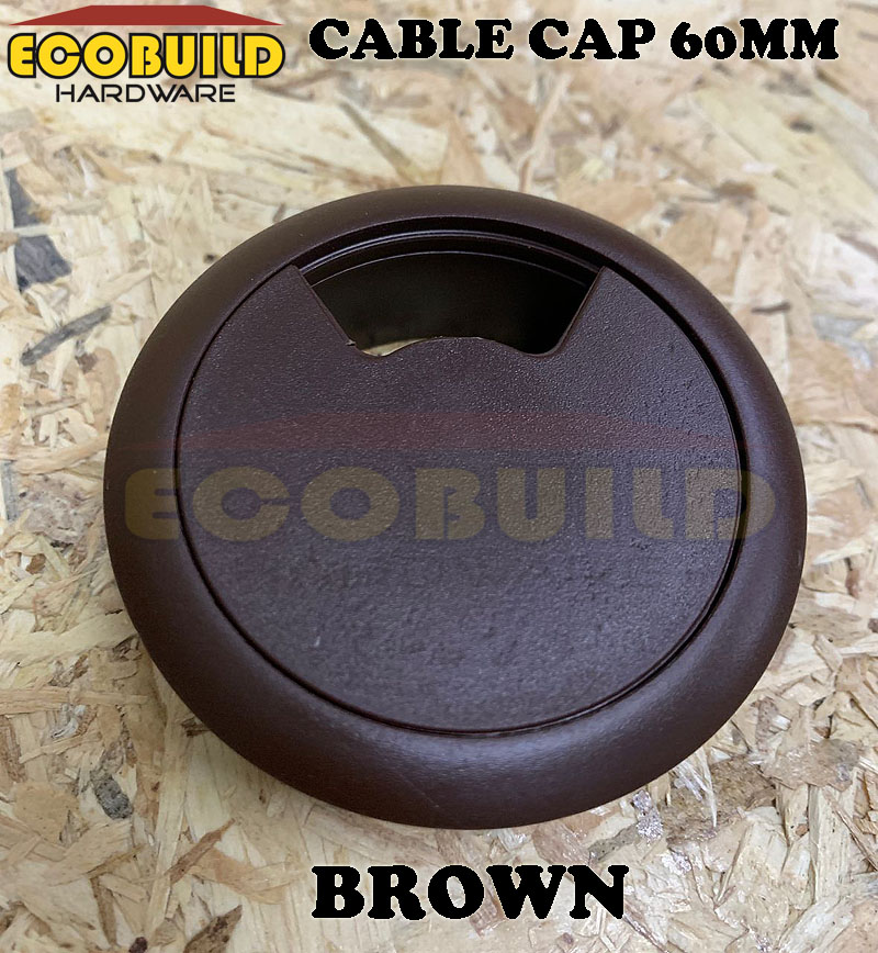 Brown 60/72mm Diameter PVC Wire Pass Grommet For Computer Desktop - 2 Pack