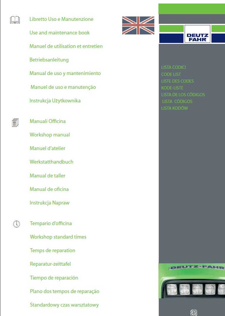 Deutz-Fahr Service Workshop Manual Maintenance Manual. ‹ ›