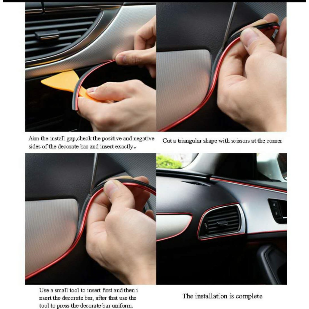 DF Car Strip Grid Decoration Line Wire Sticker Lining Dashboard Aircond