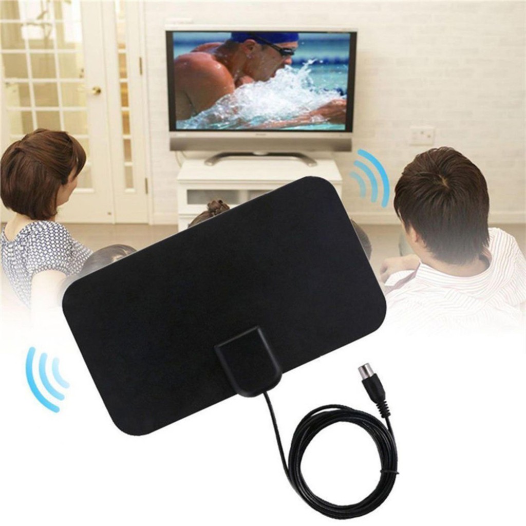 Digital Indoor HDTV Antenna TV Amplified 35 Miles Range With Cable
