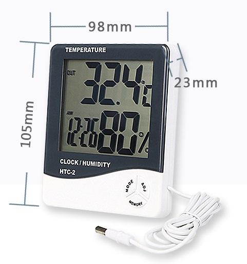 Digital LCD Temperature Humidity Meter HTC-2 external sensor