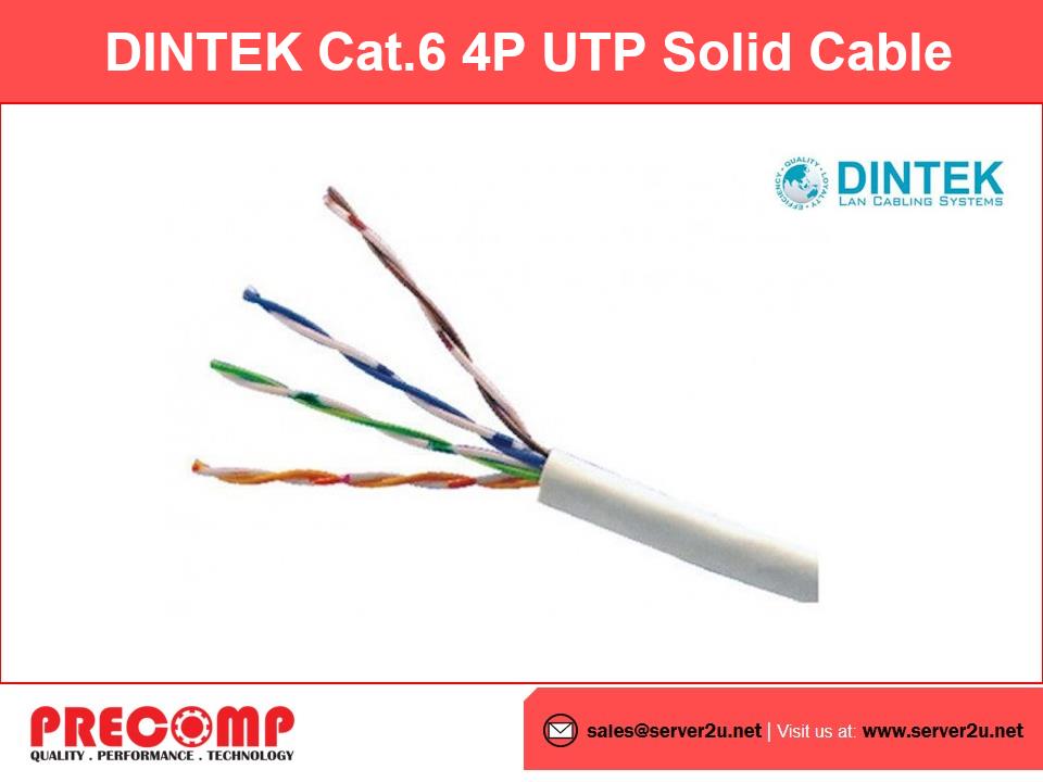 DINTEK Cat.6 4P UTP Solid Cable (305M/box) (1101-04004)