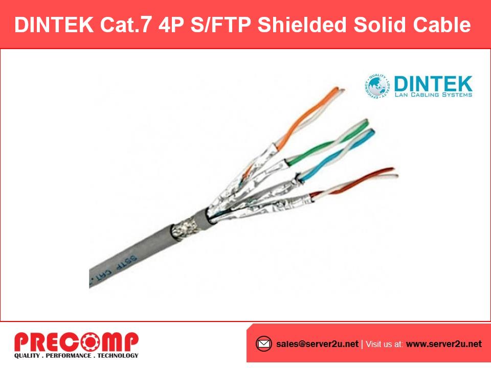 DINTEK Cat.7 4P S/FTP Shielded Solid Cable (305M/drum) (1105-05001)