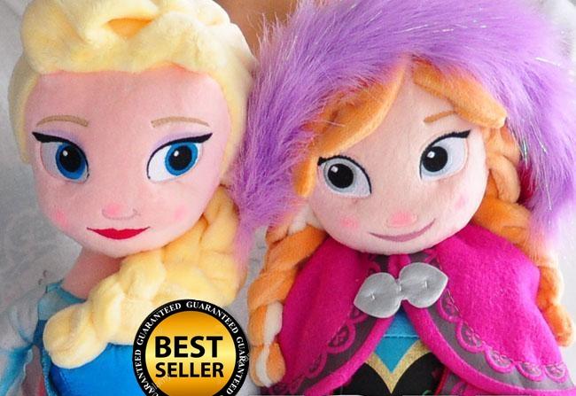 anna and elsa soft plush dolls