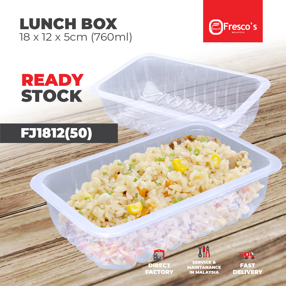 Disposable Lunch Box | 18cm x 12cm x 5cm (760ml) [FJ1812(50)]
