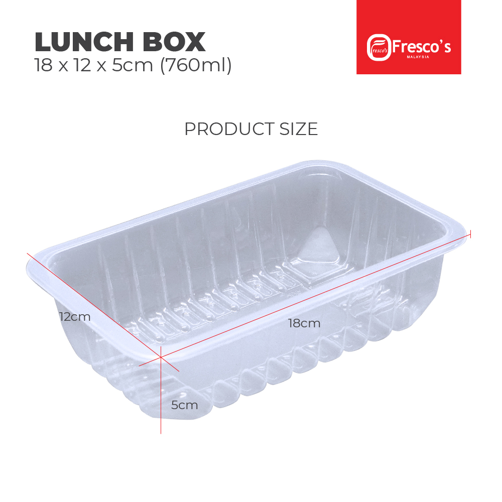 Disposable Lunch Box | 18cm x 12cm x 5cm (760ml) [FJ1812(50)]