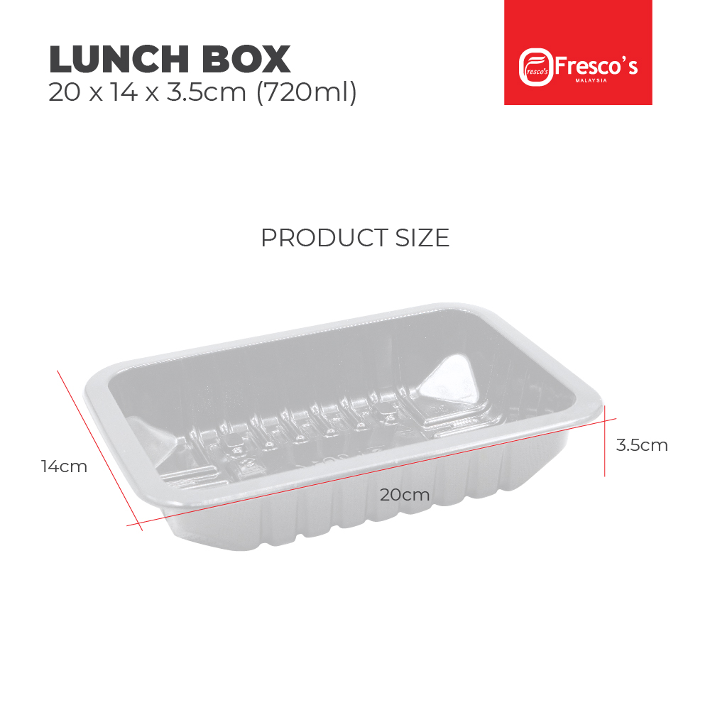 Disposable Lunch Box | 20 x 14 x 3.5cm (720ml) L2014(35)