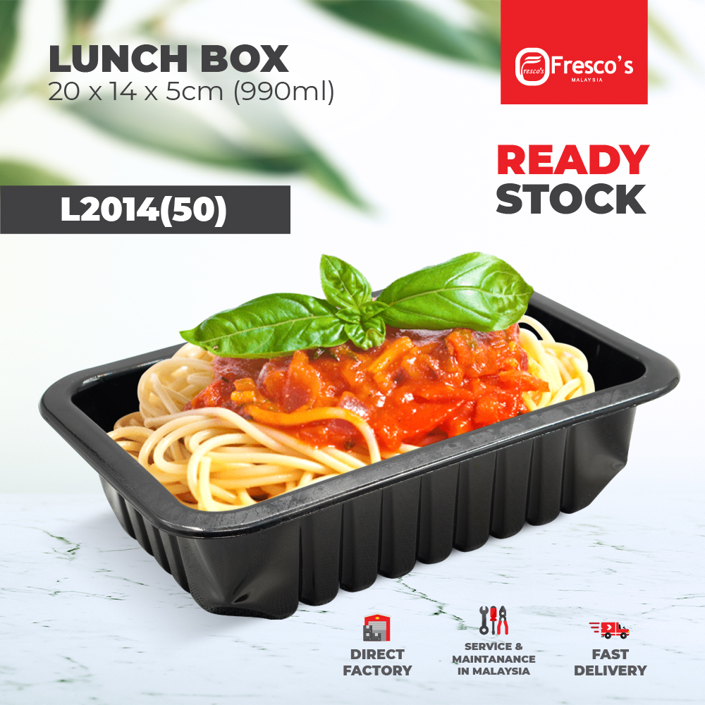 Disposable Lunch Box 20cm x 14cm x 5cm (990ml) [L2014(50)]