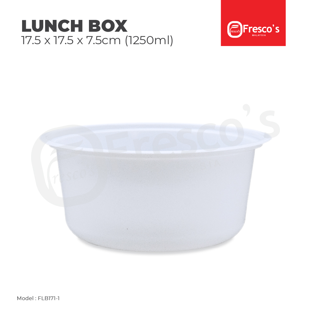 Disposable PP Plastic Bowl 17.5 x 17.5 x 7.5cm (1250ml)