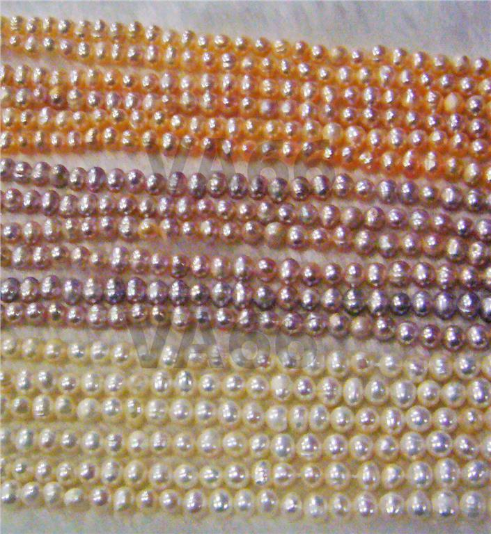 DIY 14" Pearls Round Pearl Beads White Pink, Peach 4mm 5mm Mutiara Asl