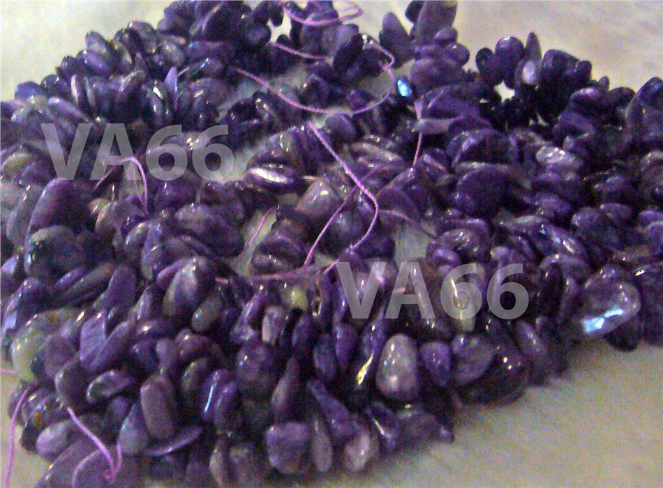 DIY 15" Charoite Gemstone Chips Purple Gemstones Batu Asli Jewelry