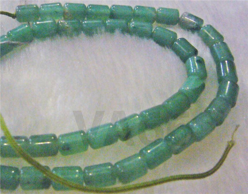 DIY 15" Green Aventurine Gemstone Cylinder Beads Gemstones Craft Batu 