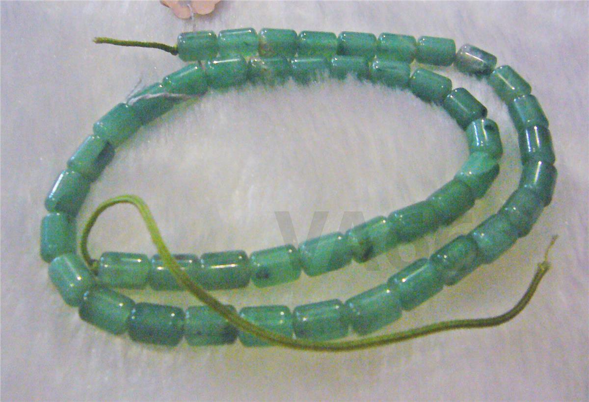 DIY 15" Green Aventurine Gemstone Cylinder Beads Gemstones Craft Batu 