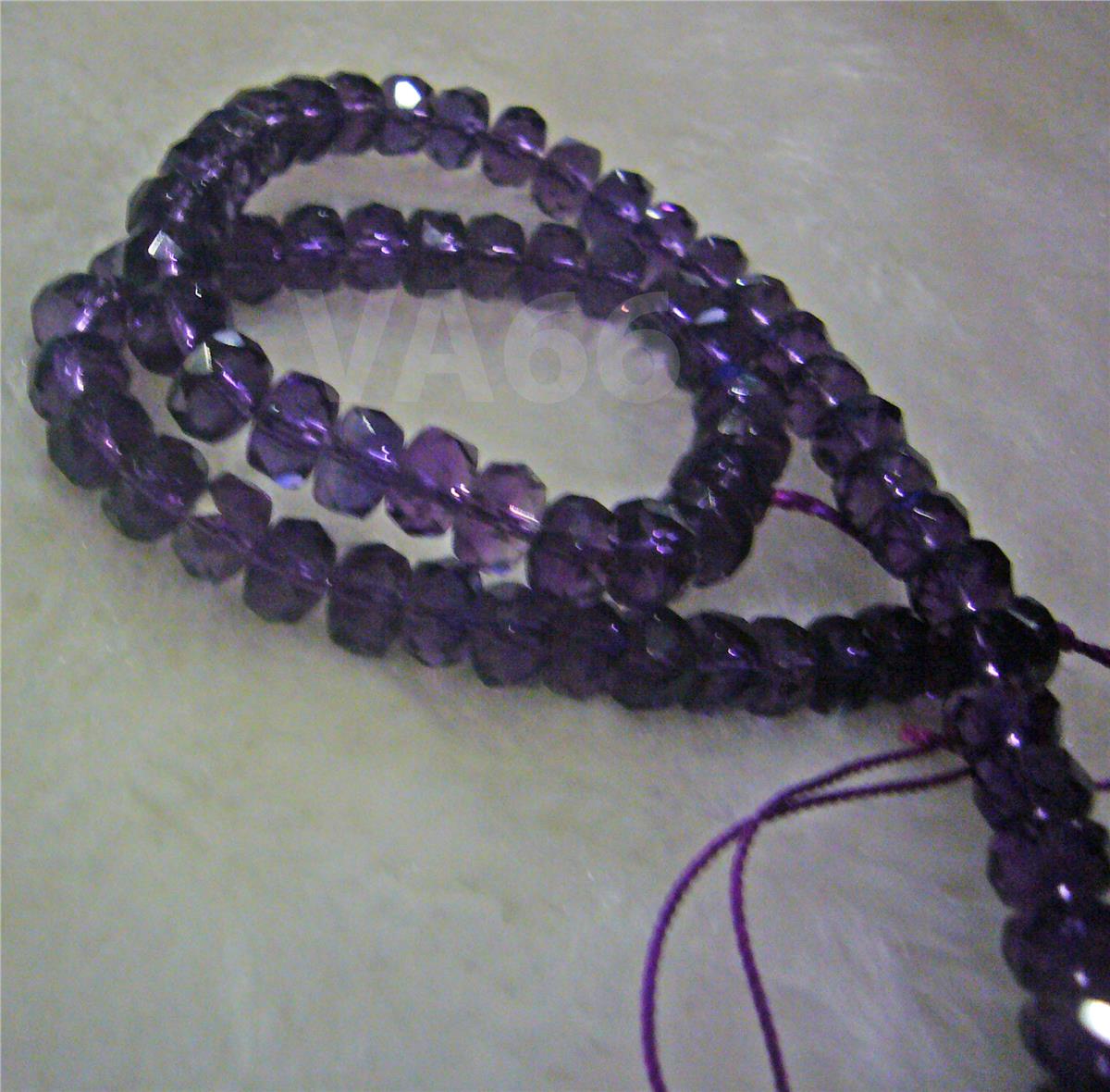 DIY Amethyst Purple Facetted Wheel Beads 5mm x 8mm Gemstone Disc Donut