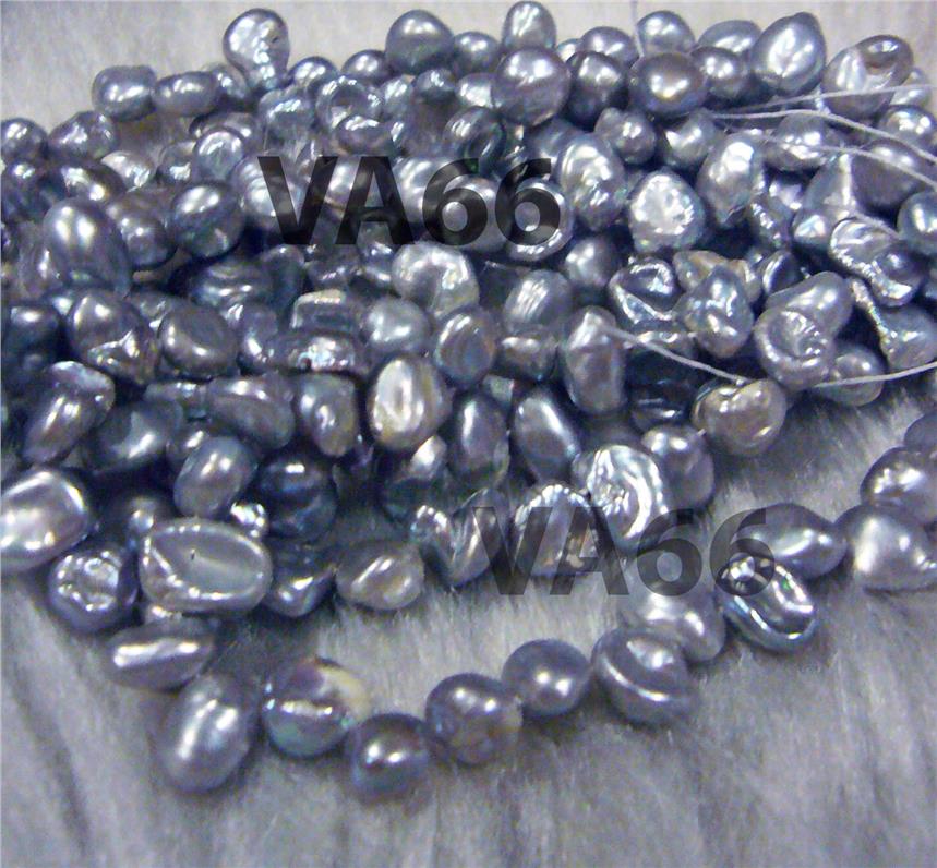 DIY A Baroque 2 Way Pearl Fresh Water Pearls Beads Gray Dyed Top Drill