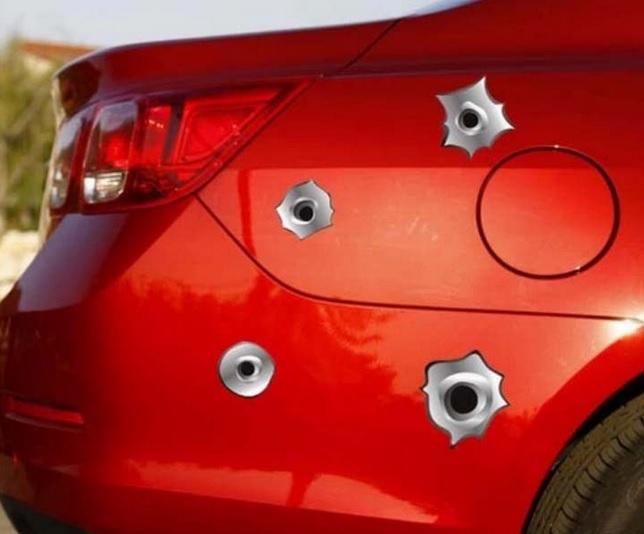 DIY Simulated Realistic Car Bullet Hole Decal Sticker