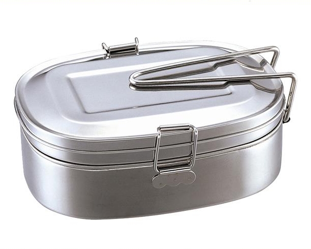 Double stainless steel adult student rectangular thick lunch box