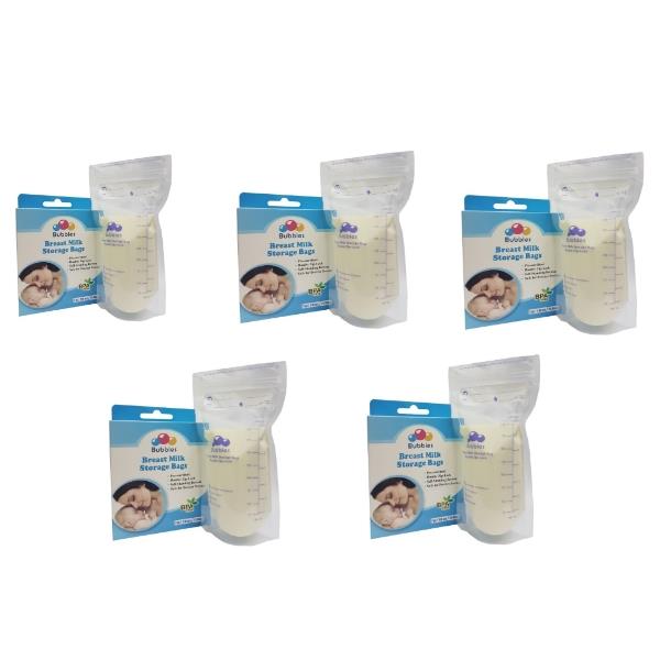 Double Zip-Lock Breast Milk Storage Bag 7oz 125pcs (5 BOX)