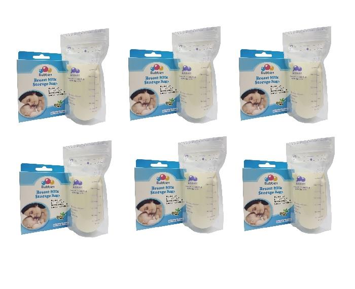 Double Zip-Lock Breast Milk Storage Bags 7oz 150pcs (6 BOX)