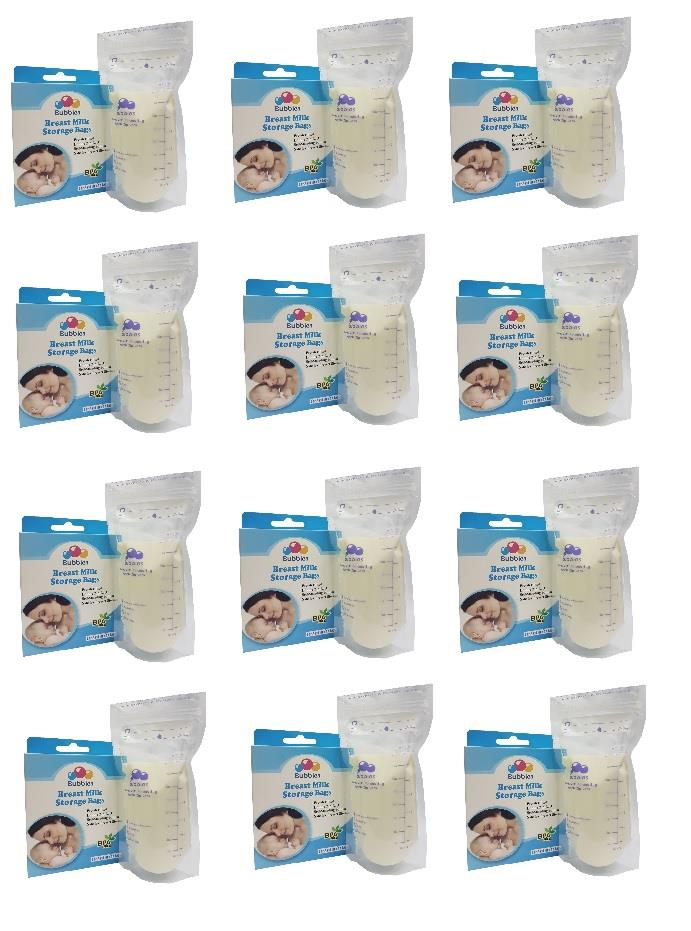 Double Zip-Lock Breast Milk Storage Bags 7oz 300pcs (12 BOX )