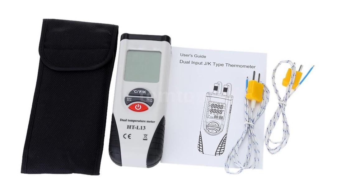 Dual Channel Thermometer Temperature Meter w/ K-Type