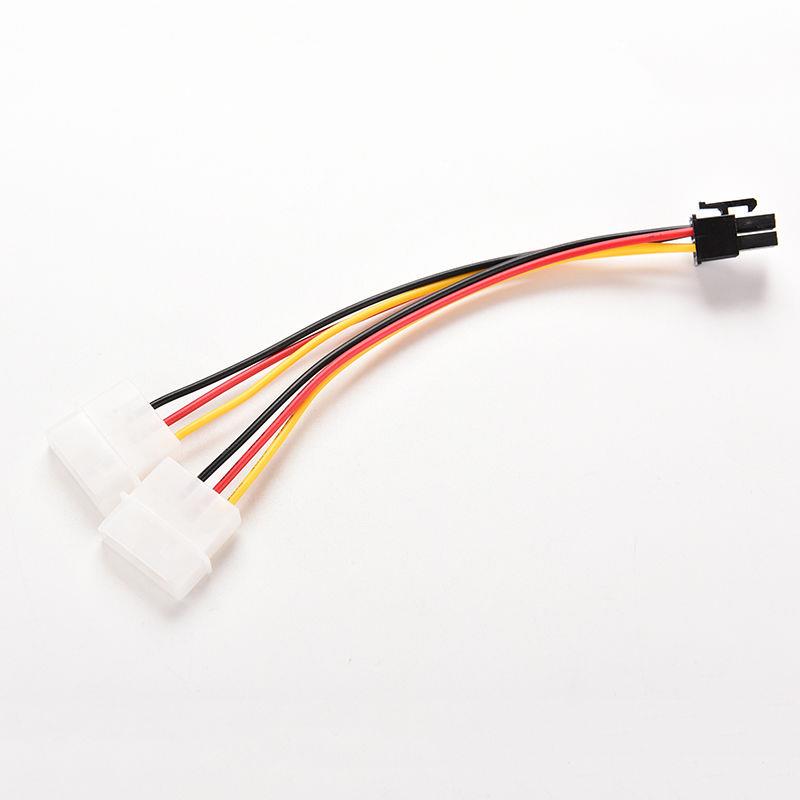 Dual Molex (4 Pin) to PCI-E (6 Pin) Power Converter Adapter Cable