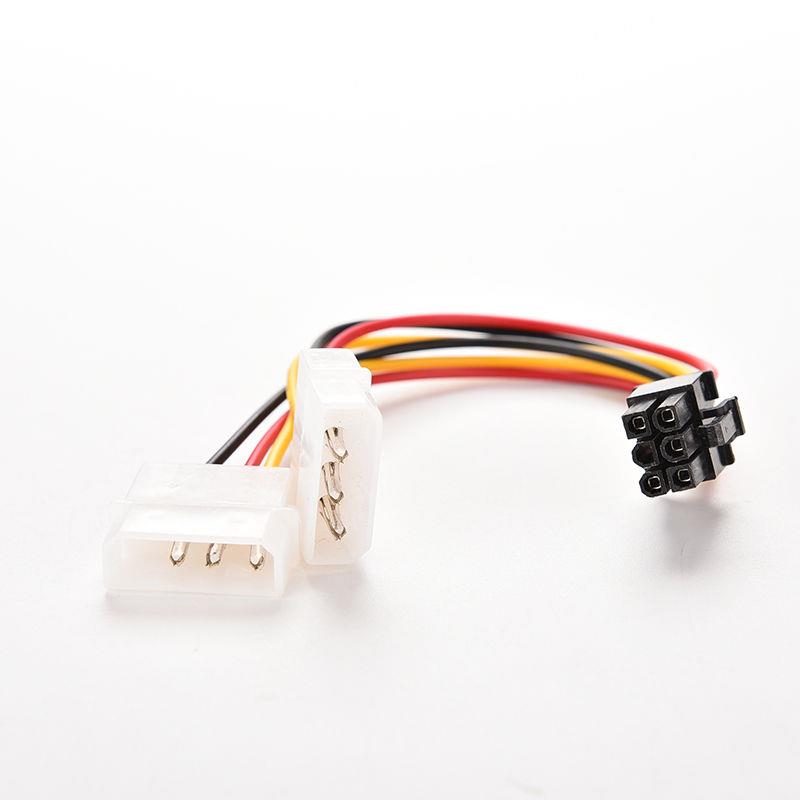 Dual Molex (4 Pin) to PCI-E (6 Pin) Power Converter Adapter Cable