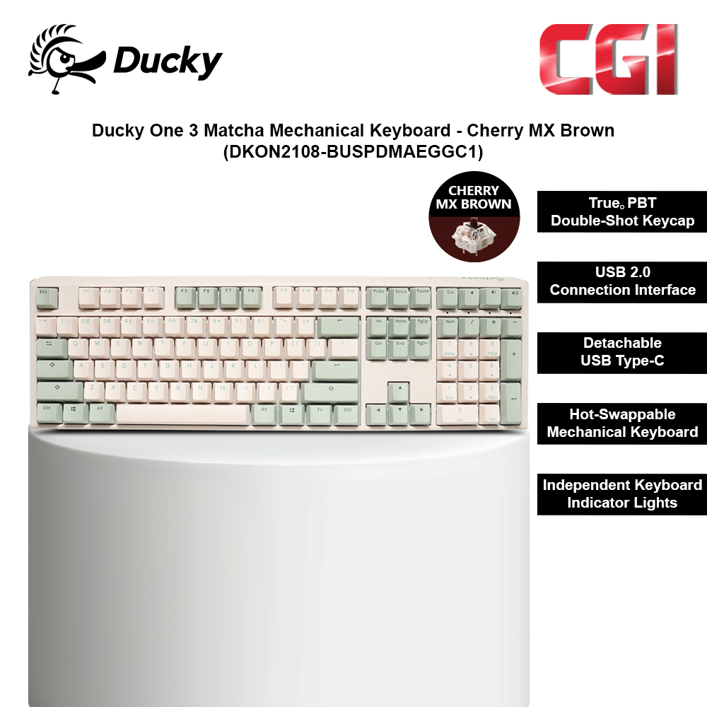 Ducky One 3 Matcha Mechanical Keyboard - Cherry MX Brown