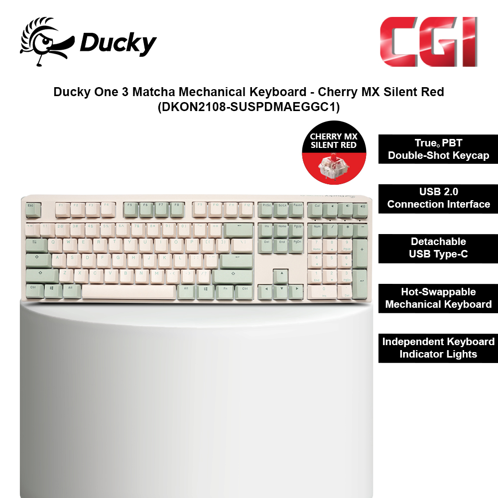 Ducky One 3 Matcha Mechanical Keyboard - Cherry MX Silent Red