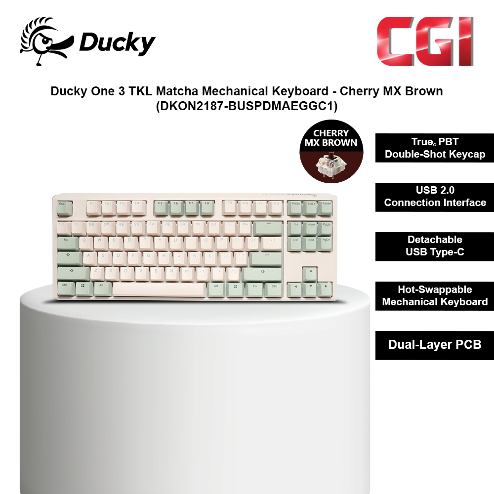 Ducky One 3 TKL Matcha Mechanical Keyboard - Cherry MX Brown