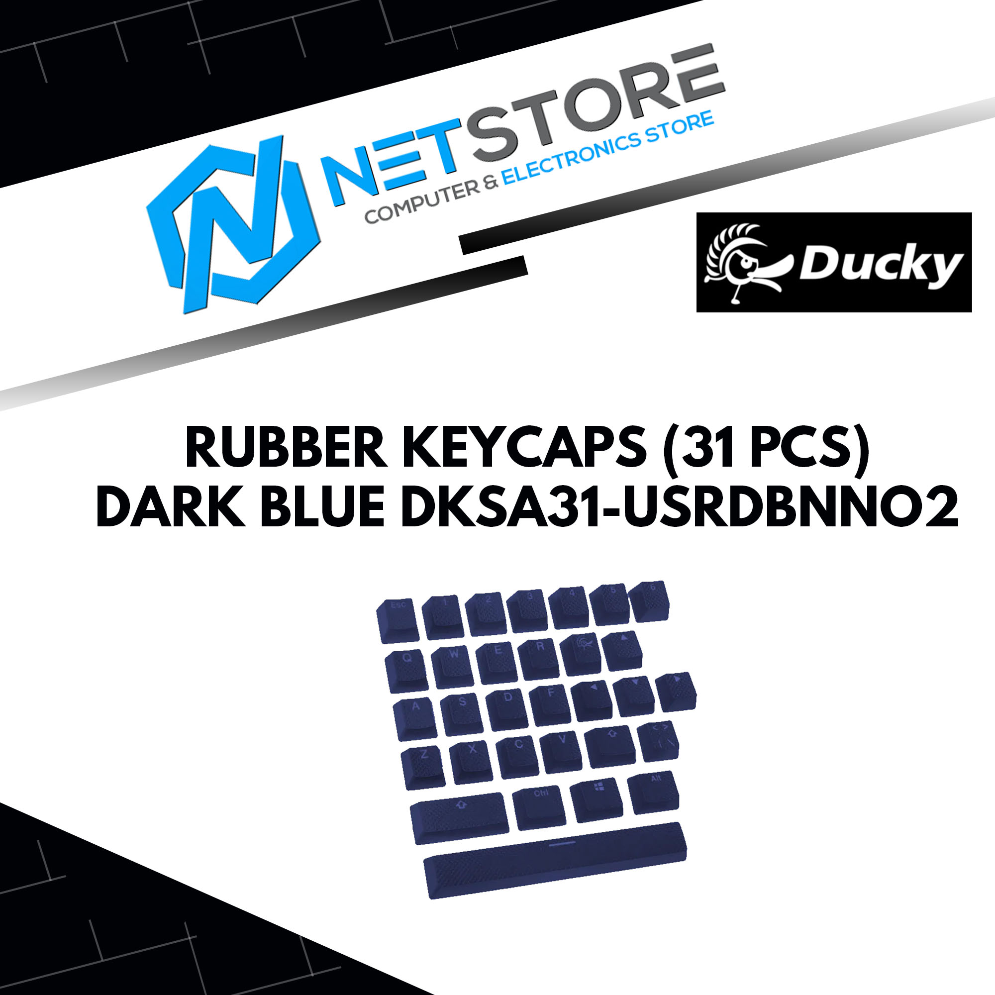 DUCKY RUBBER KEYCAPS (31 PCS) - DARK BLUE DKSA31-USRDBNNO2