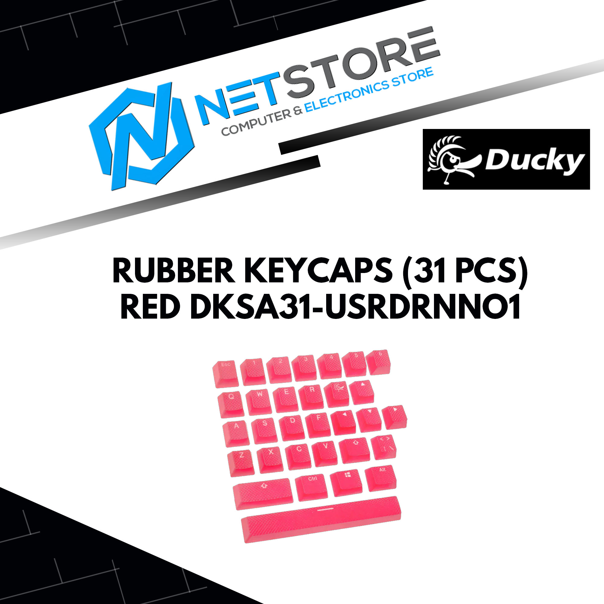 DUCKY RUBBER KEYCAPS (31 PCS) - RED DKSA31-USRDRNNO1